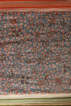 Load image into Gallery viewer, Natural Dye Hand-Painted  Desi Tussar Silk Kalamkari  Sari