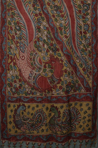 Natural Dye Hand-Painted Kalamkari Silk Dupatta