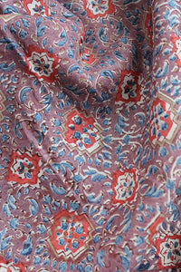 Natural Dye Block Print Mulberry Silk Fabric