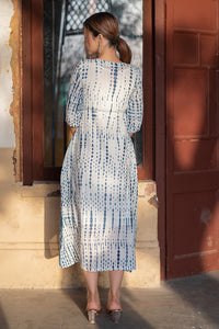 Natural Dyed Shibori 'ETHEREAL' Long Dress