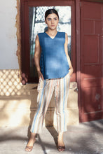 Load image into Gallery viewer, Natural Dyed Indigo &#39;CALM&#39; Sleeveless Cotton Top