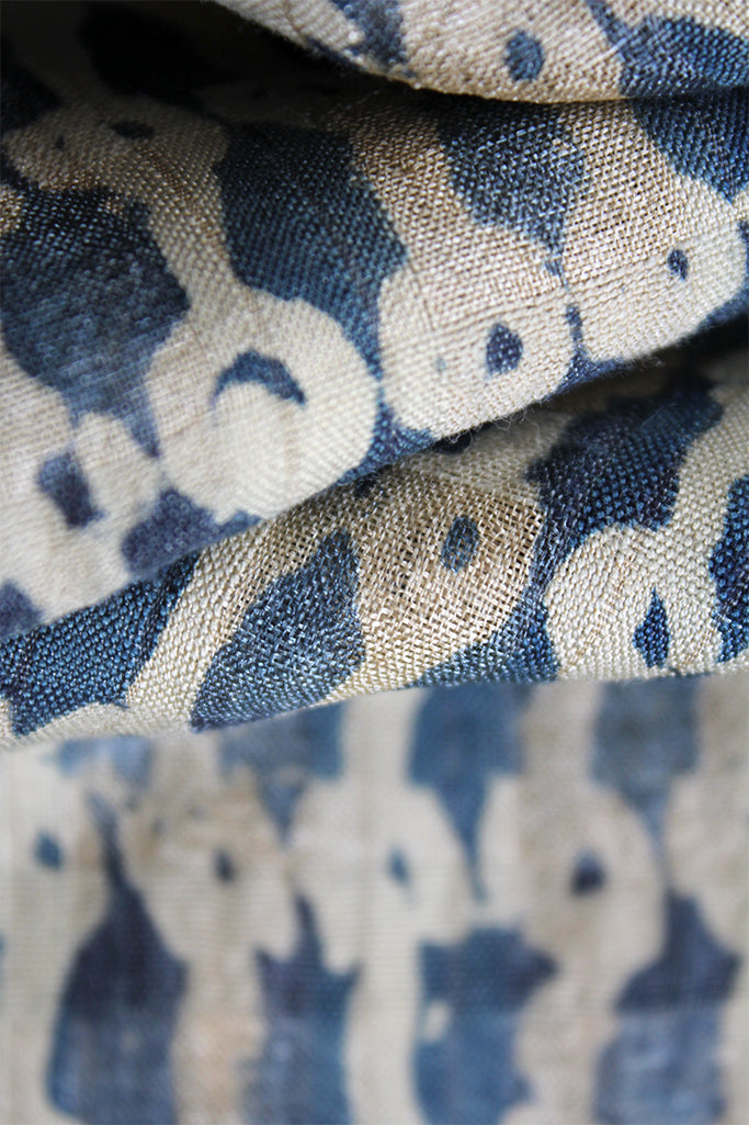 Natural Dye Block Print Silk Fabric