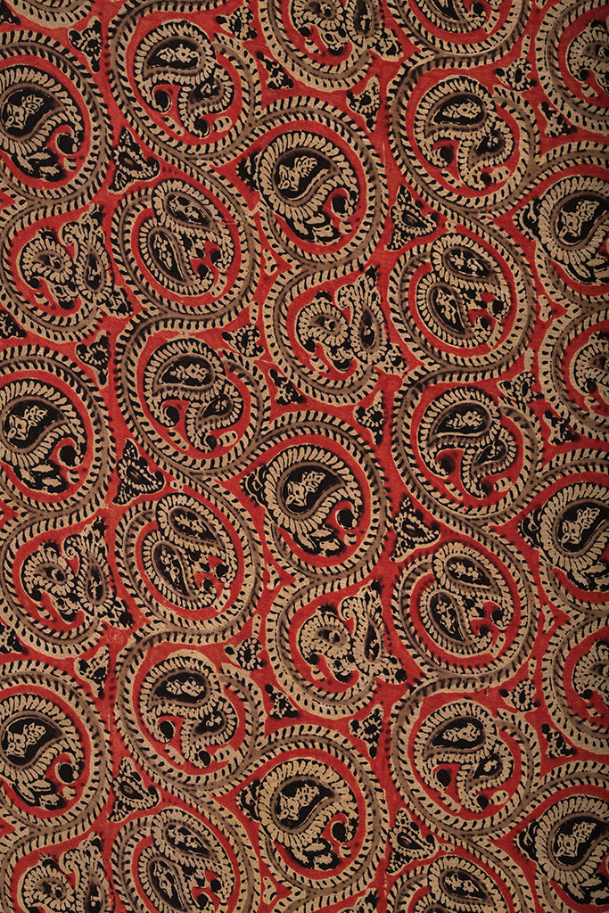 Natural Dye Block Print Silk Fabric