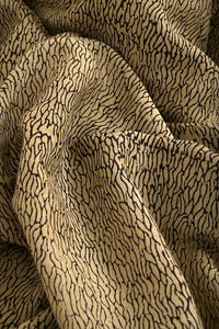 Natural Dye Block Print Cotton x Silk Fabric