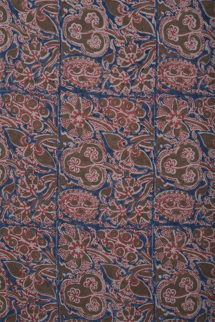 Natural Dye Block Print Silk Fabric