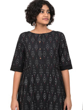 Load image into Gallery viewer, Handwoven Ikat Cotton Sleeved Dress