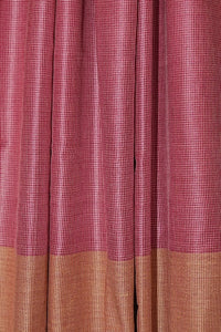 Hand Woven Tussar Silk With Special Weave Natural Dye Saree.