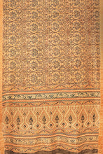 Load image into Gallery viewer, Hand Woven Cotton x Silk With  Pure Jari Border Block Printed With Natural Dye Saree
