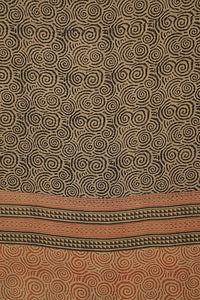 Hand Woven Chiffon Silk With Block Printed Natural Dye Saree