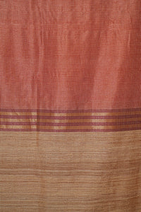 Hand Woven Tussar Silk With Special Weave Natural Dye Saree