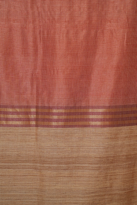 Hand Woven Tussar Silk With Special Weave Natural Dye Saree