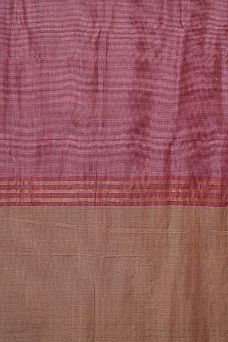 Hand Woven Tussar Silk With Special Weave Natural Dye Saree.