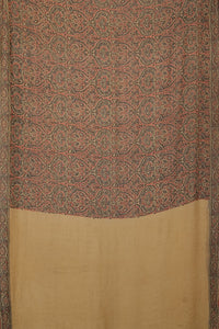 Hand Woven Chiffon Silk With Block Printed Natural Dye Saree
