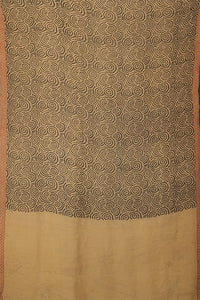 Hand Woven Chiffon Silk With Block Printed Natural Dye Saree