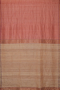 Hand Woven Tussar Silk With Special Weave Natural Dye Saree
