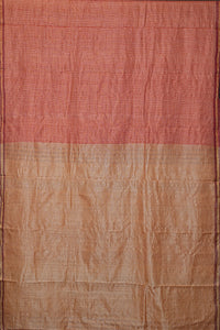 Hand Woven Tussar Silk With Special Weave Natural Dye Saree