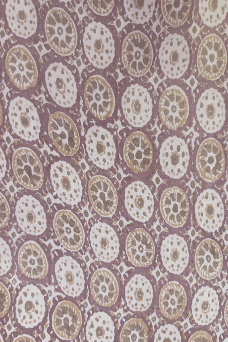 Natural Dye Block Printed Tussar Fabric