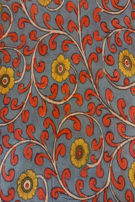Natural Dye Hand-Painted Kalamkari Cotton Fabric