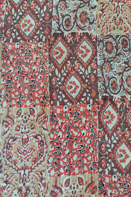 Natural Dye Hand Block Printed Multi-Patch Cotton Fabric