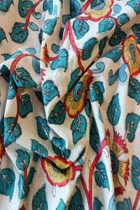 Natural Dye Hand-Painted Kalamkari Cotton Fabric