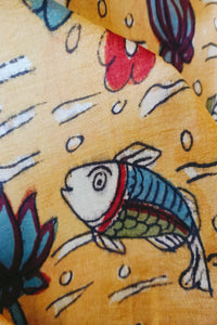 Natural Dye Hand-Painted Kalamkari Cotton Fabric