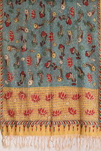 Load image into Gallery viewer, Natural Dye Hand-Painted Kalamkari Cotton X Silk Stole