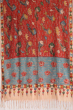 Load image into Gallery viewer, Natural Dye Hand-Painted Kalamkari Cotton X Silk Stole