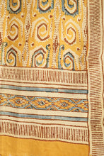 Load image into Gallery viewer, Natural Dye Block Print Cotton X Silk Stole