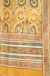 Natural Dye Block Print Cotton X Silk Stole
