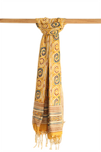Load image into Gallery viewer, Natural Dye Block Print Cotton X Silk Stole