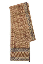 Load image into Gallery viewer, Hand Woven Natural Dye 'WOOD SOUL' Block-Printed Tussar x Cotton Stole