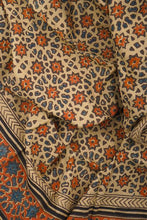 Load image into Gallery viewer, Hand Woven Natural Dye 'THE STAMP EDIT' Block-Printed Tussar x Cotton Stole