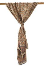 Load image into Gallery viewer, Hand Woven Natural Dye 'THE STAMP EDIT' Block-Printed Tussar x Cotton Stole