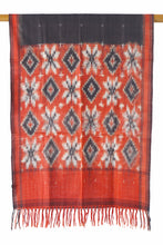 Load image into Gallery viewer, Hand Woven Natural Dye 'HAZY GEAMATRIC' Ikat Cotton Stole