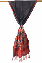 Load image into Gallery viewer, Hand Woven Natural Dye 'HAZY GEAMATRIC' Ikat Cotton Stole