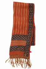 Load image into Gallery viewer, Hand Woven Natural Dye 'BLOCK TO BOLT' PRINT' Block-Printed Linen Stole