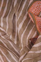 Load image into Gallery viewer, Hand Woven Natural Dye 'PITCH AND PRINT' Block-Printed Linen Stole