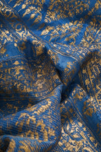 Load image into Gallery viewer, Hand Woven Natural Dye 'NILA' Block-Painted silk  Saree