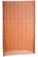 Load image into Gallery viewer, Hand Woven Natural Dye 'WOOD-SCRIBE' Block-Painted silk  Saree