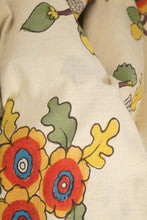 Load image into Gallery viewer, Hand Woven Natural Dye 'PEN &amp; PETAL' Hand-Painted Kalamkari Cotton Fabric.