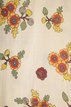 Load image into Gallery viewer, Hand Woven Natural Dye 'PEN &amp; PETAL' Hand-Painted Kalamkari Cotton Fabric.