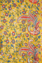 Load image into Gallery viewer, Hand Woven Natural Dye 'PLANET-FLORA' Hand-Painted Kalamkari Cotton Fabric