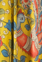 Load image into Gallery viewer, Hand Woven Natural Dye 'PLANET-FLORA' Hand-Painted Kalamkari Cotton Fabric