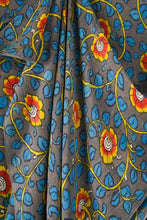 Load image into Gallery viewer, Hand Woven Natural Dye 'EARTHHUE' Hand-Painted Kalamkari Silk x Cotton Fabric