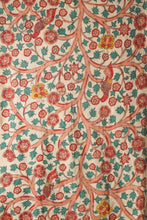 Load image into Gallery viewer, Hand Woven Natural Dye 'BOTANICAL LINES' Hand-Painted Kalamkari Cotton Fabric.