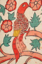 Load image into Gallery viewer, Hand Woven Natural Dye 'BOTANICAL LINES' Hand-Painted Kalamkari Cotton Fabric.