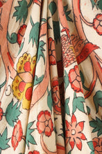 Load image into Gallery viewer, Hand Woven Natural Dye 'BOTANICAL LINES' Hand-Painted Kalamkari Cotton Fabric.