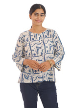 Load image into Gallery viewer, Creative Bee Handwoven Natural Dye 'CHISELED' Block Printed Women Top.