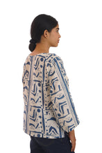 Load image into Gallery viewer, Creative Bee Handwoven Natural Dye 'CHISELED' Block Printed Women Top.
