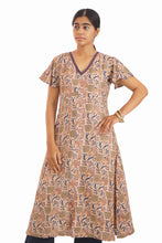 Load image into Gallery viewer, Creative Bee 'FLORIQUE' Hand-Woven Natural Dye Block Printed Tussar x Cotton Dress.